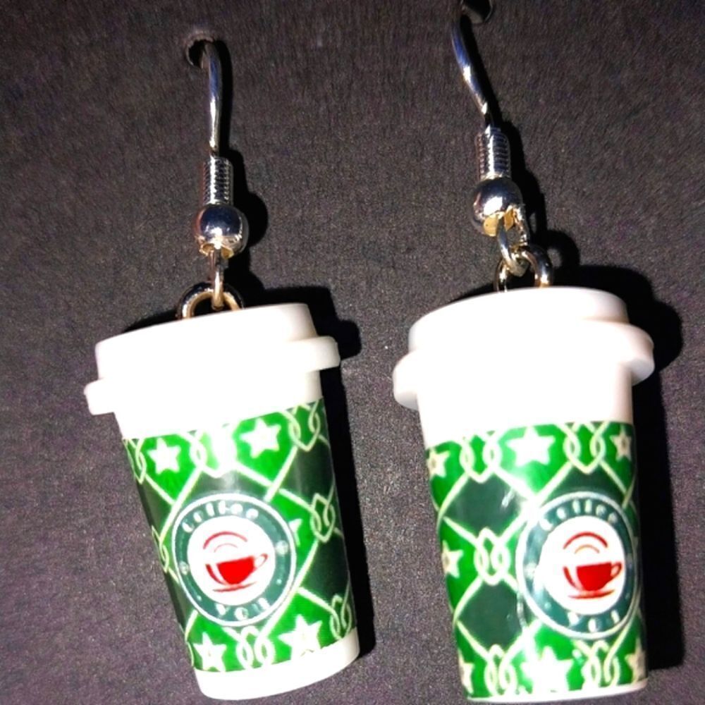 Super cute  festive coffee cup earrings